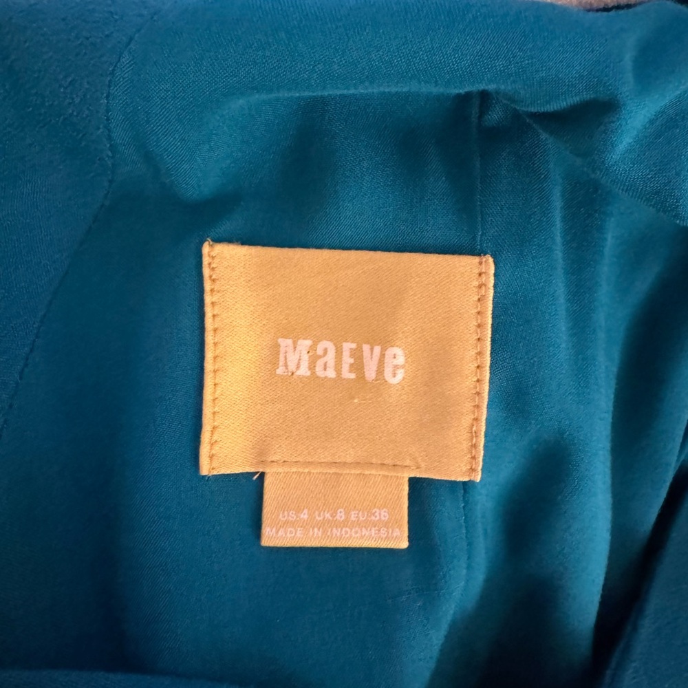 Anthropology/Maeve Teal Floral Jumpsuit Size S - Picture 7 of 7